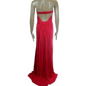 House of Dereon Sexy Long Red Strapless Formal Gown 12  