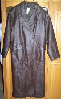 Roamans long leather coat jacket B2 3X 26 28 $319.99  