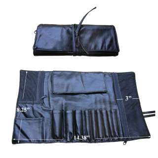 Cosmetic Brush Black Makeup Case Holder Pouch Roll Bag  