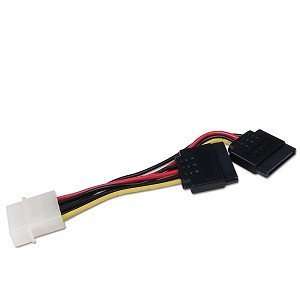  4 pin Molex to Two SATA Power Connectors Adapter 