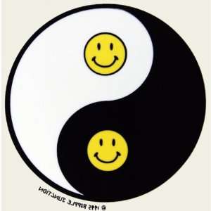  Smiley Yin Yang Clear Decal Automotive