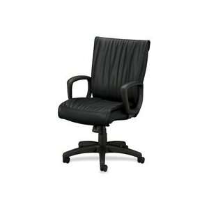  HON 2291ST11T   Ampere Leather Executive Seating, Black 