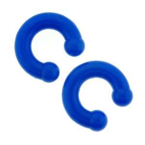  Blue Flexible Silicone Horseshoes   00G (10mm)   Sold as a 