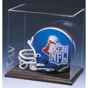  NFL Mini Wood Finished Helmet Display Case: Sports 