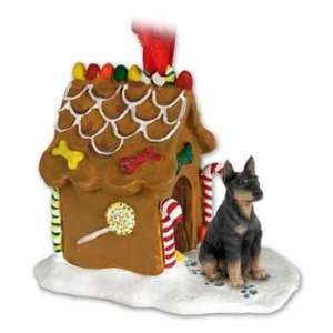  Black Doberman Gingerbread House Christmas Ornament