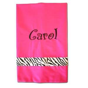 Monogrammed Pillowcase   Pink with Choice of Ribbons
