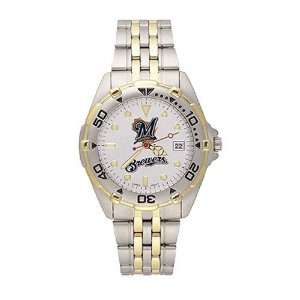 Milwaukee Brewers Mens All Star Watch W/Stainless Steel Band  