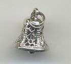Vintage sterling CHRISTMAS BELL charm HOLLY LEAVES 3 D works  