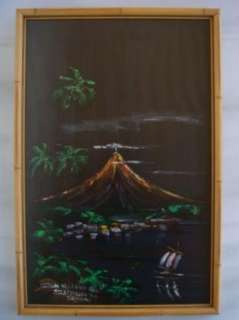 Mayon Volcano 1966 Stratmann Original Painting Art  