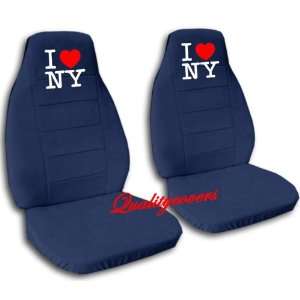   navy blue car seat covers with I love New York for a 2001 Honda fit