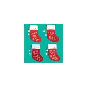  Club Pack of 12 Santa Claus Message Stockings With Fabric 
