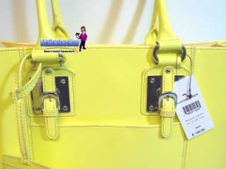 Wilsons Leather All in One Large YELLOW LEMON Tote Bag + laptop case 
