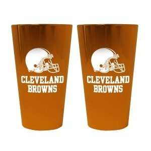  Cleveland Browns Lusterware Pint Glass Set Sports 