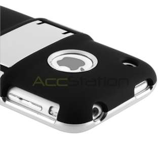   with Chrome Stand Hard Skin Case Cover+Stylus Pen For iPhone 3G S 3GS