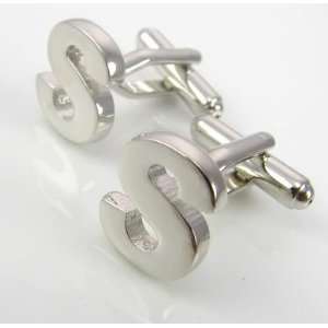  Silver Letter S Initial Cufflinks Cuff links Everything 