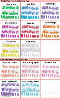 500 Clear Or Pearl French Acrylic False Nail Art Tips  