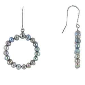   Pearl Earrings   Circle of Grey Pearls 4 mm Maryla Dubiel Jewelry
