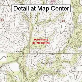   Topographic Quadrangle Map   Martinsburg, Missouri (Folded/Waterproof