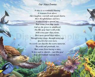 Personalized Poem For Niece Birthday Or Christmas Gift Under The Sea 