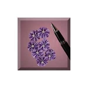  25ea   7/8 Purple Morning Glory Flower W/ Pearl Bud Arts 