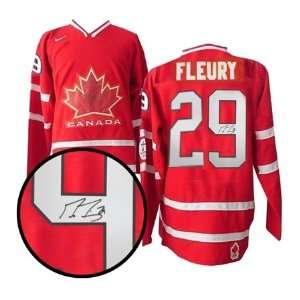  Marc Andre Fleury Signed Jersey Team Canada 2010 Replica 