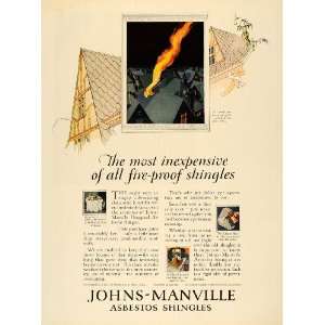  1926 Ad Johns Manville Asbestos Shingles Roof Products 