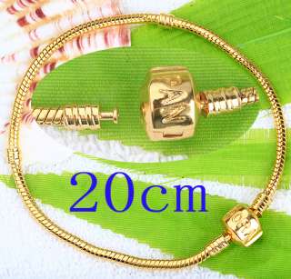 10 Gold Pt Clasps Charm Bead Fit Bracelet 20cm AC461 2  