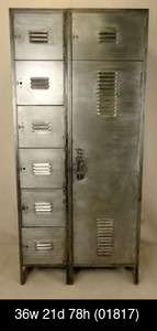 Set Of Industrial Machine Age Style Metal Lockers (01817)n.  