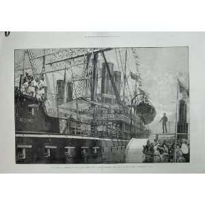  1886 Royal Albert Docks Malays P And O Steam Ship Rome 