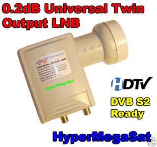 Twin 0.2 dB Universal Linear Ku LNB Dual Output FTA  