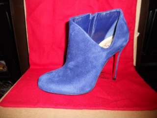 Christian Louboutin LISSE 100 Suede Cutout Ankle Booties Boots Shoes 