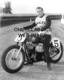 1960 HARLEY DAVIDSON MOTORCYCLE RACER JOHN GIBSON PHOTO  