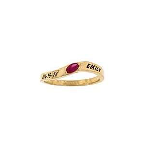  10K Luv Ya Stack Name Marquise Birthstone Ring, Mothers 