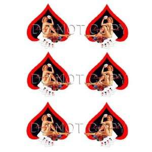  Sexy Lucky Lady PinUp Guitar Decals #251: Musical 
