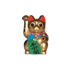  Hawaiian Figurine Lucky Cat Gold 3 in.
