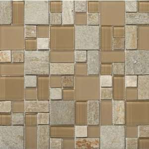  Lucente 13 x 13 Stone and Glass Mosaic Pattern Blend in 