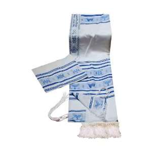 Moadim Jewish Festivals Themes Tallit Prayer Shawl Set in Blue Size 18 