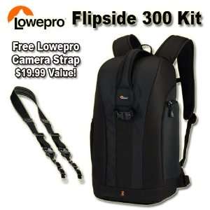   Camera Backpack Black Kit with Lowepro Speedster Camera Strap: Camera