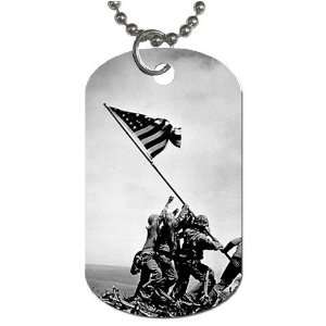  Iowa Jima raising the flag Dog Tag with 30 chain necklace 