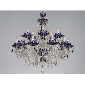 0CH 15 Lotos blue Bohemian Crystal Chandelier Imported 
