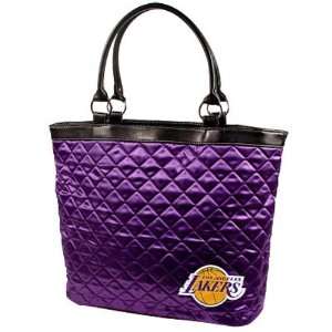 Los Angeles Lakers Ladies Purple Quilted Tote Bag:  Sports 