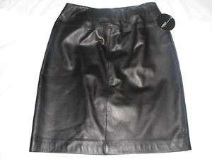 Womens 6P Lambskin Leather Skirt Valerie Stevens NWT  