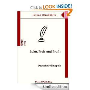 Lohn, Preis und Profit (MedienDenker) (German Edition) Karl Marx 
