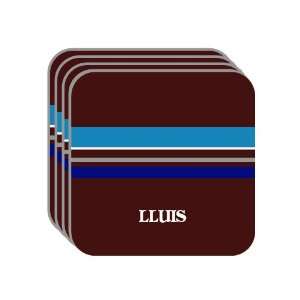 Personal Name Gift   LLUIS Set of 4 Mini Mousepad Coasters (blue 
