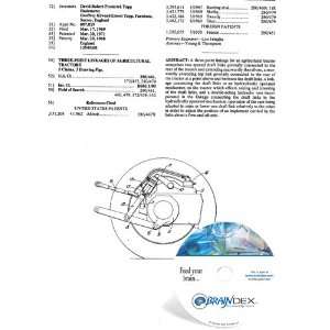  NEW Patent CD for THREE POINT LINKAGES OF AGRICULTURAL 