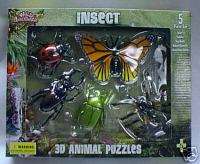 Boxed plastic 3D Insect Puzzles ladybug stag beetle ++  