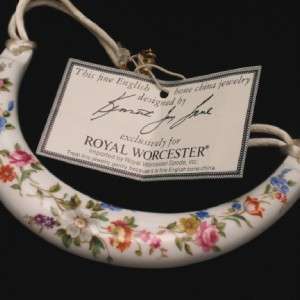 Kenneth Jay Lane Royal Worcester China Collar Necklace Vintage Book 