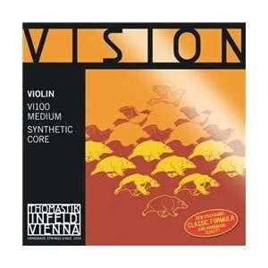  Thomastik Vision 4/4 Violin Strings Medium Set, Silver D 4 