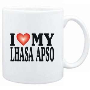 Mug White  I LOVE Lhasa Apso  Dogs 