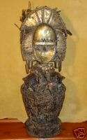 Kota Reliquary Figure, Guardian, Basketry Monkey Skulls  